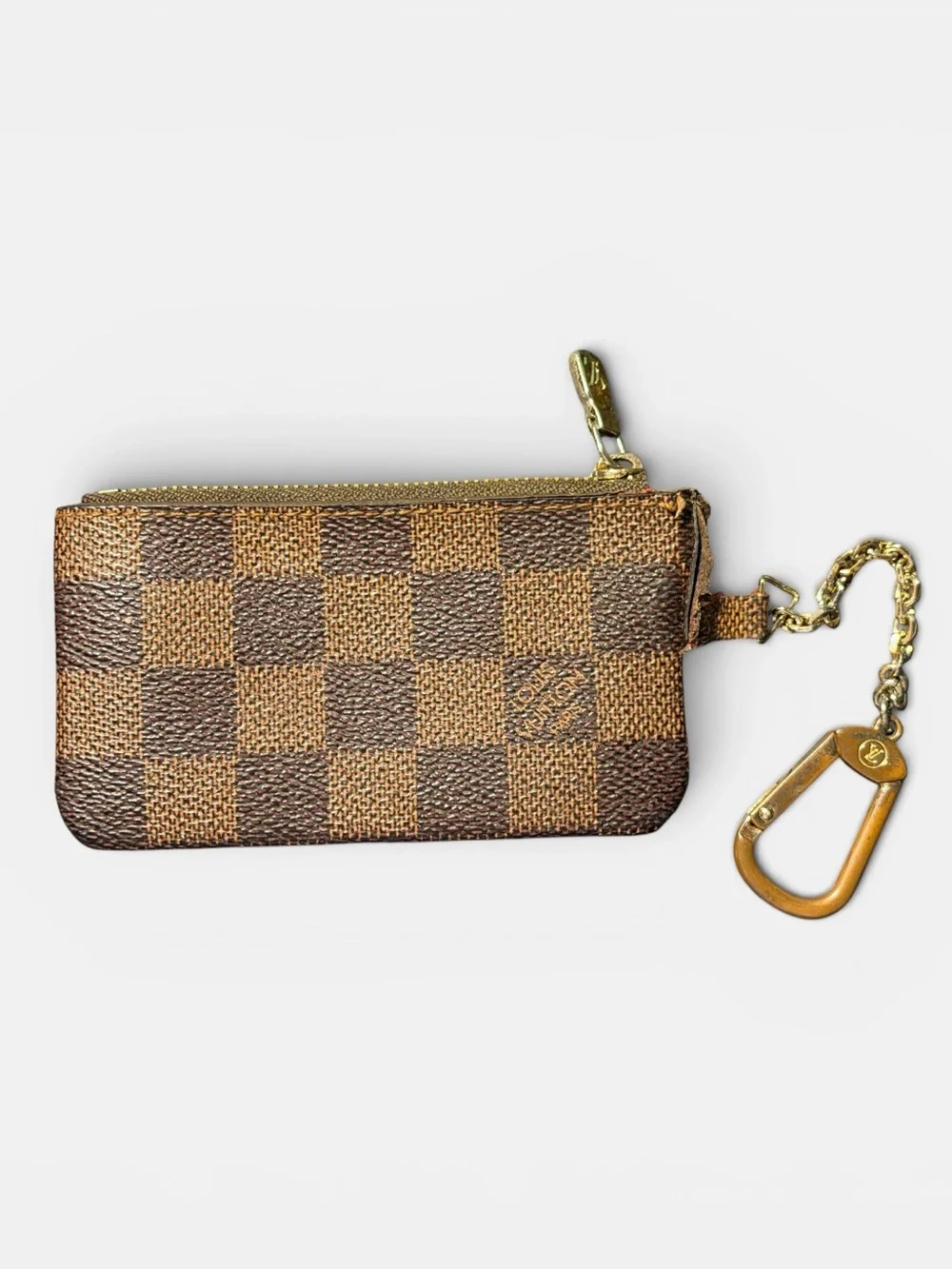 Authentic Louis Vuitton Damier Ebene Key Pouch Pochette Cles Made in France